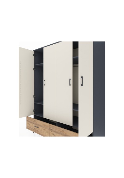 Kronos Gardrop 6 Raflı 2 Çekmeceli 2 Askılı 176x59x221 Antrasit-aytaşı/çam Aytaşı/çam Kronos Gardrop 6 Raflı 2 Çekmeceli 2 Askılı 176x59x221 Antrasit-aytaşı/çam Aytaşı/çam