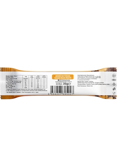 Fellas Meyve Bar - Yer Fıstığı ve Kakaolu 35g x 12 Adet