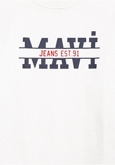 Mavi - Mavi Logo Baskılı Beyaz Tişört 6610397-70057 Ekru