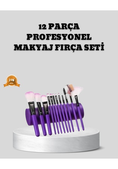 12 Parça Makyaj Fırça Seti Profesyonel Ve Günlük Kullanıma Uygun 61313922