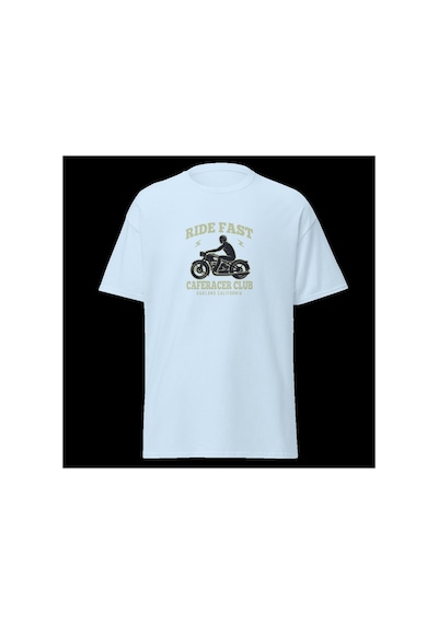 Wildstyle Ride Fast Caferacer Club Motosiklet Vintage Cafe Baskılı Unisex Bisiklet Yaka Pamuklu Tişört - Bebek