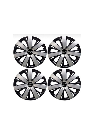 Volkswagen Polo 14'' Inç Gri - Siyah 4lü Set Jant Kapağı Çelik Jant Görünümlü