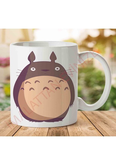 Totoro Animasyon Baskılı Seramik Kupa Bardak