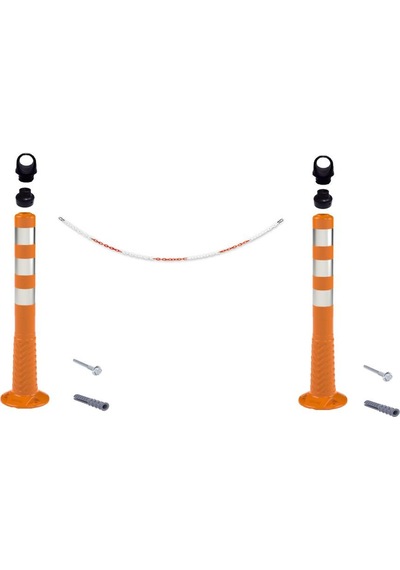 Otopark Düzenleyici (2 Adet 75 Cm Delinatör + 3 Metre 8 mm Zincir)