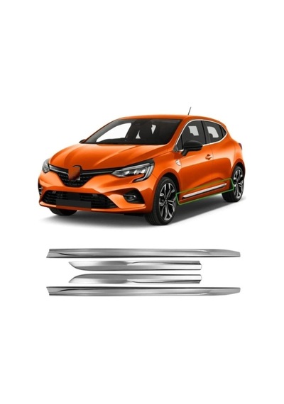 Renault Clio 5 Krom Cam Çerçevesi 12 Parça Yan Kapı Çıtası 4 Adet Eko Set 2019 Ve Üzeri