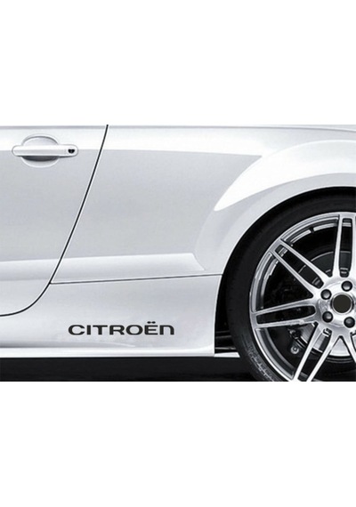 Oto Sticker Citroen Yan Kapı Çıta Altı Düz Yazısı Logo