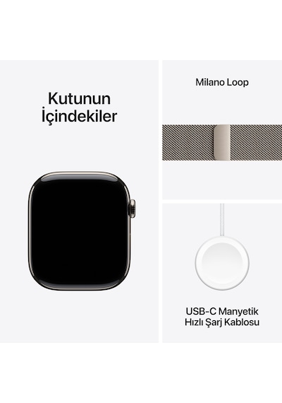 Apple Watch Series 10 GPS + Cellular 42 MM Titanyum Kasa Milano Loop Akıllı Saat (Apple Türkiye Garantili)