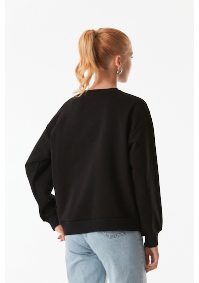 Fullamoda Yazı Baskılı Bisiklet Yaka Sweatshirt 25kgb4430213732-siyah Siyah Fullamoda Yazı Baskılı Bisiklet Yaka Sweatshirt 25kgb4430213732-siyah Siyah