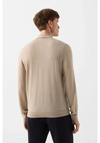 Bogner Fire&ıce Bogner Jake Yün-kaşmir Lüks Stil, Erkek Triko Polo Sweatshirt Camel