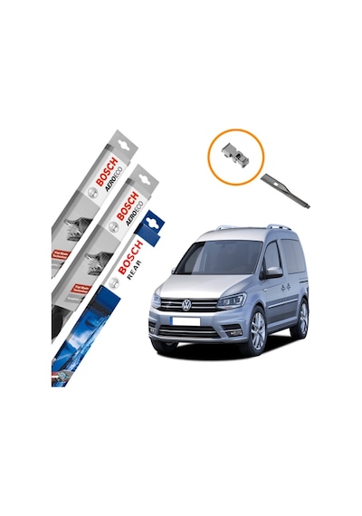 Vw Caddy Ön ve Arka Silecek Takımı Bosch Aeroeco 2018-2020