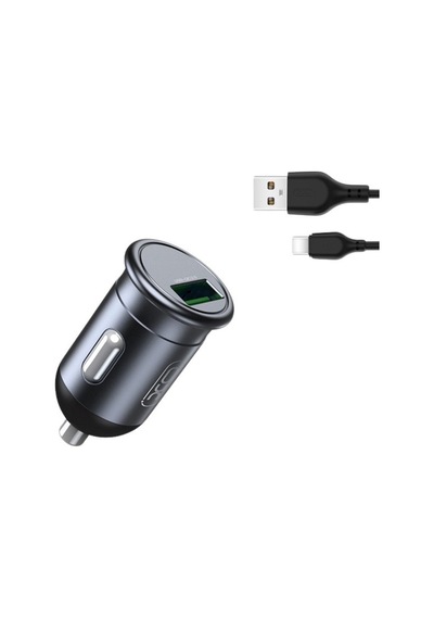 Cc46 18w Qc 3.0 Pd Hızlı Araç Şarj Aleti Type-c Kablolu Set Metal Gövde Mini Şarj Adaptörü