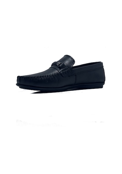Golden Shoes Siyah Desenli Hakiki Deri Günlük Erkek Loafer Ayakkabı Siyah