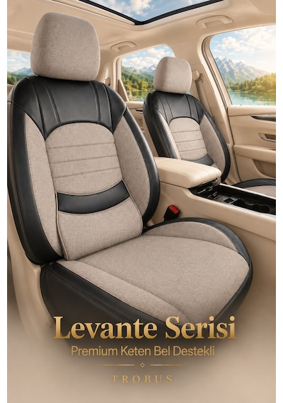 Fiat Tipo 1990-2000 Uyumlu Levante Serisi Bej Siyah Oto Koltuk Kılıfı