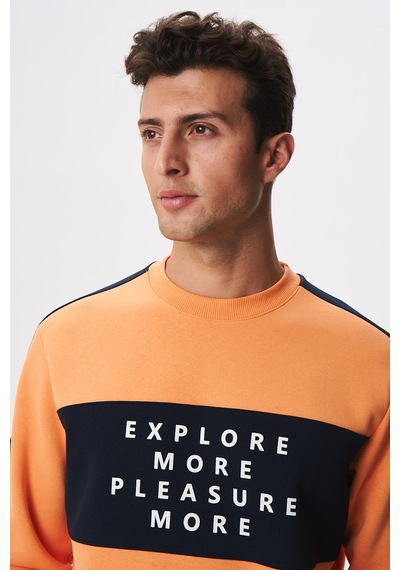 AR-MA Arma Erkek Regular Fit Yazılı Şardonlu 3 İplik Bisiklet Yaka Sweatshirt 001