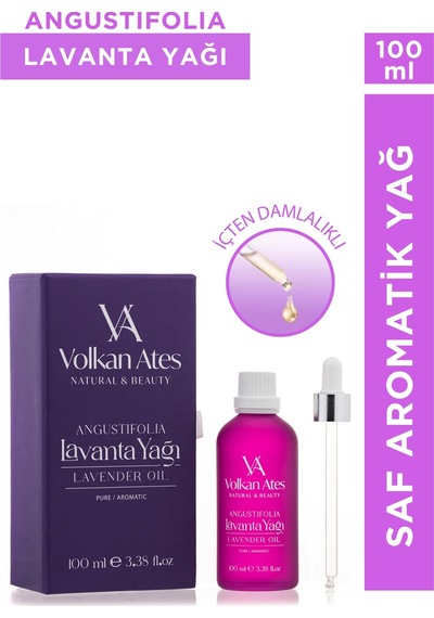 Volkan Ates Natural & Beauty Lavandula Angustifolia Saf Lavanta Yağı Cam Damlalıklı 100 Ml