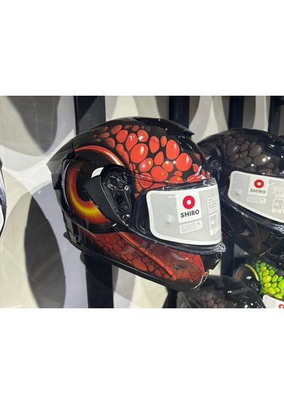 Shıro Helmets Full Face Mamba Red L Kırmızı - Siyah