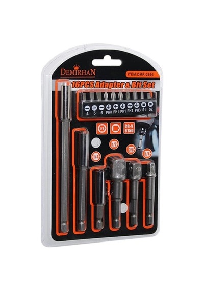Demirhan 16pcs Adapter & Bits Uç