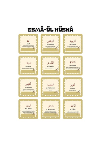 Esmâ-ül Hüsnâ Yaz-sil-ezberle