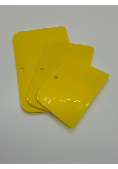 Sarı 3lü Set Plastik Spatula Pasta Sıvama Hamur Kesici Ve Kazıyıcı Pasta Şekillendirici Plastik Sar Diğer