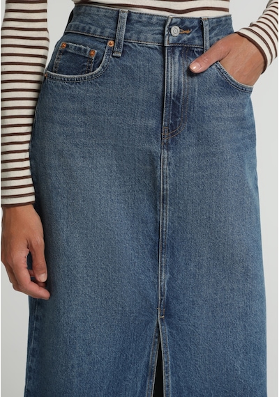 Colin's Colins Slim Fit Düz Fermuarlı Kadın Mid İndigo Denim Etek Cl1082945 Q1.v2 Dn45236