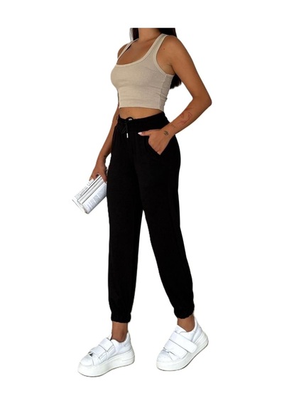 Giyimodam Modal Kumaş Jogger Eşofman Altı Unısex Siyah