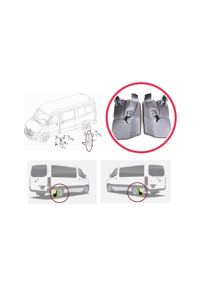 Mercedes Sprinter 906 Crafter 2006-2017 İçin Arka Sağ Sol Paçalık