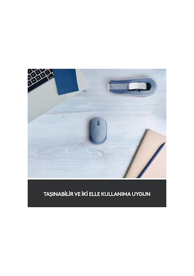 Logıtech 910-006866, M171 Bluegrey, Usb Nano 2,4g Kablosuz, 1000dpi, Optik, 3 Tuşlu, 12ay Pil Ömrü, Mouse 001