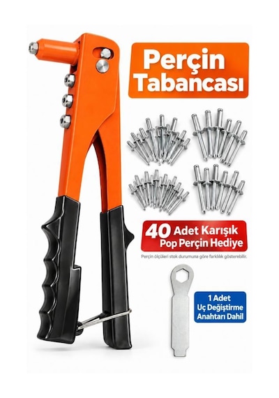 Depomega Profesyonel Perçin Tabancası + 40 Adet Perçin