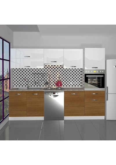 Decoraktiv Elite 280y Ankastre Boy Dolaplı Mdf Hazır Mutfak Dolabı - Tezgah Dahil - Ceviz - Beyaz Beyaz - Ceviz Decoraktiv Elite 280y Ankastre Boy Dolaplı Mdf Hazır Mutfak Dolabı - Tezgah Dahil - Ceviz - Beyaz Beyaz - Ceviz