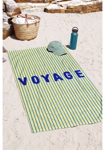 Çizgili Marine Yazı Detaylı Plaj Havlusu - Sarı Mavi Modern Nautical Hızlı Kuruyan Mikrofiber Havlu Uçuk Porselen Çizgili Marine Yazı Detaylı Plaj Havlusu - Sarı Mavi Modern Nautical Hızlı Kuruyan Mikrofiber Havlu Uçuk Porselen
