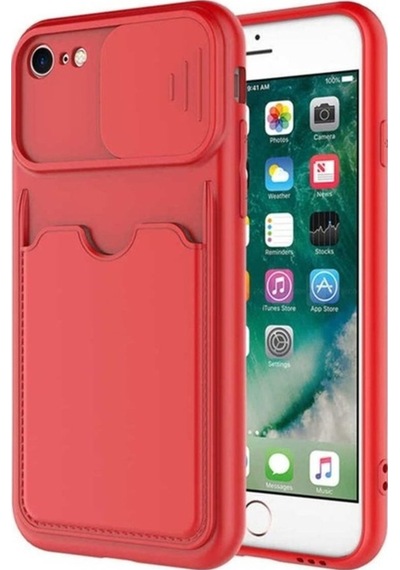 Apple Uyumlu iPhone Se 2020 Kılıf Zore Kartix Kapak Kırmızı