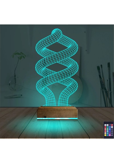 Luvivia Geometrik Dekoratif 3d Lamba - Masa Gece Lambası V7 Şeffaf