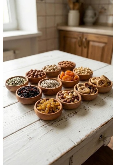 Atbyhome 12 Parça Doğal Kayın Ağacı Ahşap Çerezlik Kaseler - 10 Cm Kahvaltılık Ve Mezze Sosluk Seti Diğer