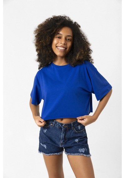 Basic Saks Mavi Oversize Crop Tshirt 001