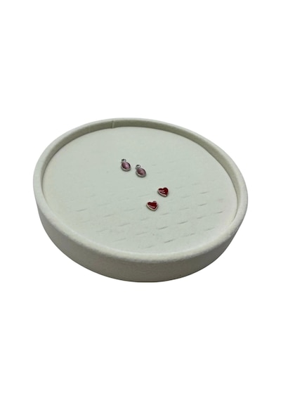 Silindir Model Süet Kumaş 20/20 Cm Batırmalı Krem Küpe-piercing Tablası