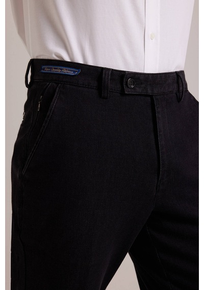 Ysf Erkek Siyah Düz Regular Fit Kot Pantolon