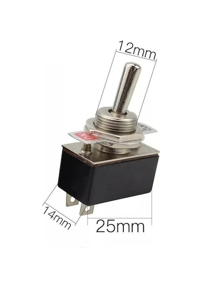 Ic-149 Toggle Switch 2P On-Off 12Mm 2 Bacaklı 2 Kademeli 1 Adet