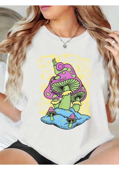 Noıssey Urban Pop Graphic Kadın Tişört Koleksiyonukod 5444 Beyaz