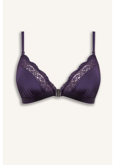 Defacto Dantel Detaylı Saten Kapsız Pedsiz Balensiz Bralet G1139ax26sppr289 Mor-pr289