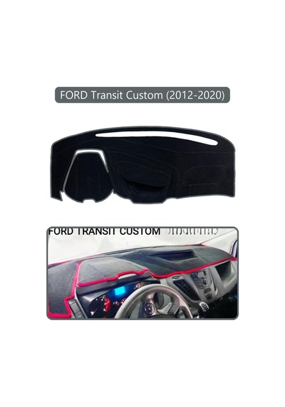 Ford Transit Custom 2012-2020 Torpido Koruma Halısı Gri Kenar