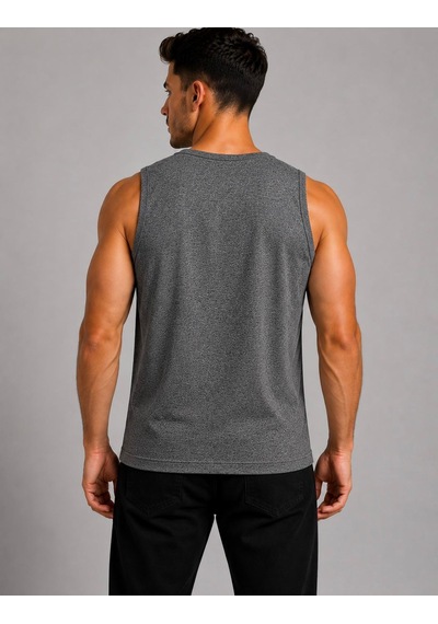 Axxel Erkek Koyu Gri Melanj Askılı Atlet T-shirt-d235