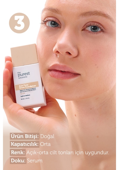 The Purest Solutions Kuru-Lekeli Ciltler • Çift Aşamalı Temizlik & Leke Karşıtı Fondöten Seti (Açık/Orta Ton)