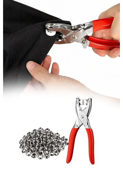 Çıtçıt Düğme Pensesi Metal Aparat Seti Kumaş Elbise Gömlek İçin Pratik Takma Aleti