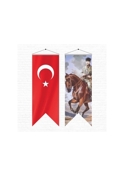 Atatürk Posteri Ve Türk Bayrağı Kırlangıç 50x150 Cm -4 Tek Ebat