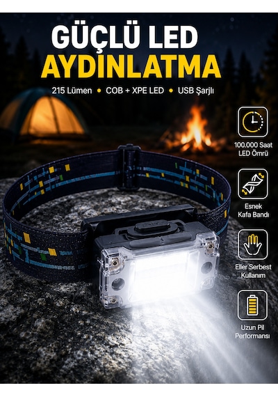 Taşınabilir Şarjlı Led Fener Xpe95lm Cob120lm Manyetik Gövde Yeni Nesil Çok Renkli