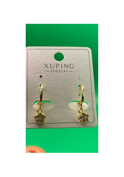 Xuping Altın Renginde Minimal Yıldızlı Model Çelik Kadın Küpe