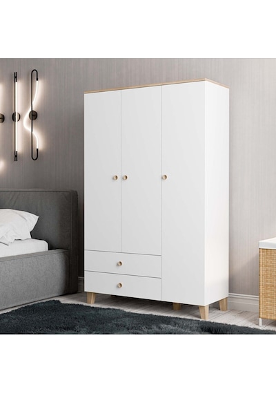 Mezza 3530 Vento 3 Kapılı Gardırop Sepet - Beyaz