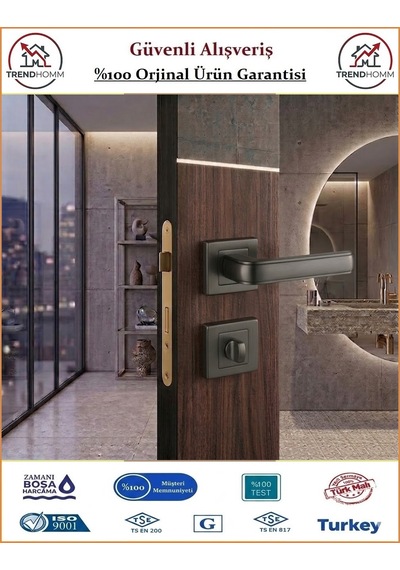 Sofuoğlu Seyhan Rozetli Kapı Kolu - Mat Antrasit - Wc Banyo