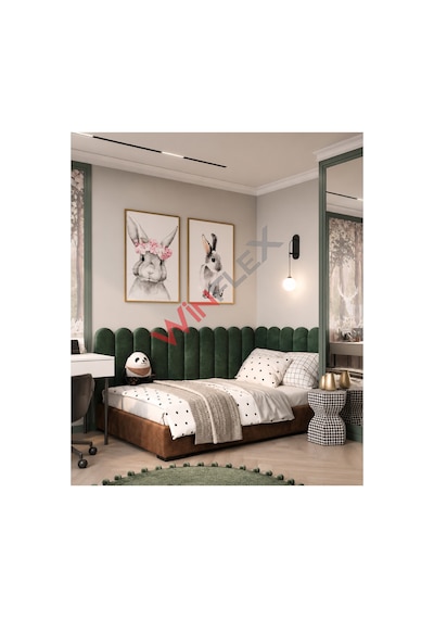 Winflex Yatak Başlık ,duvar Ve Oda Dekorasyon Panel 10adet- 15x100cm Yeşil 100 x 150 CM
