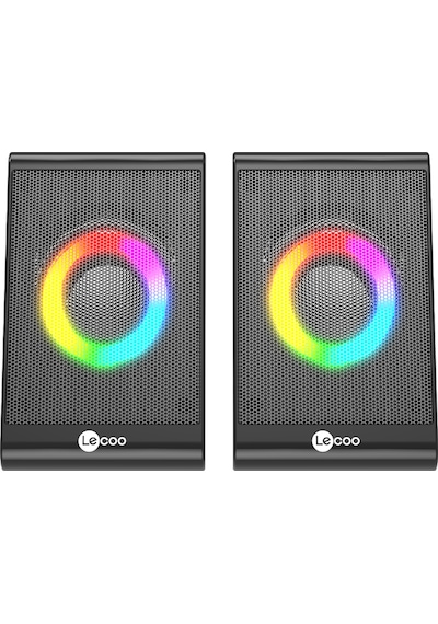 Lecoo DS100 Kablolu 1+1 6w RGB Masaüstü Gaming Bilgisayar Hoparlör PC Speaker